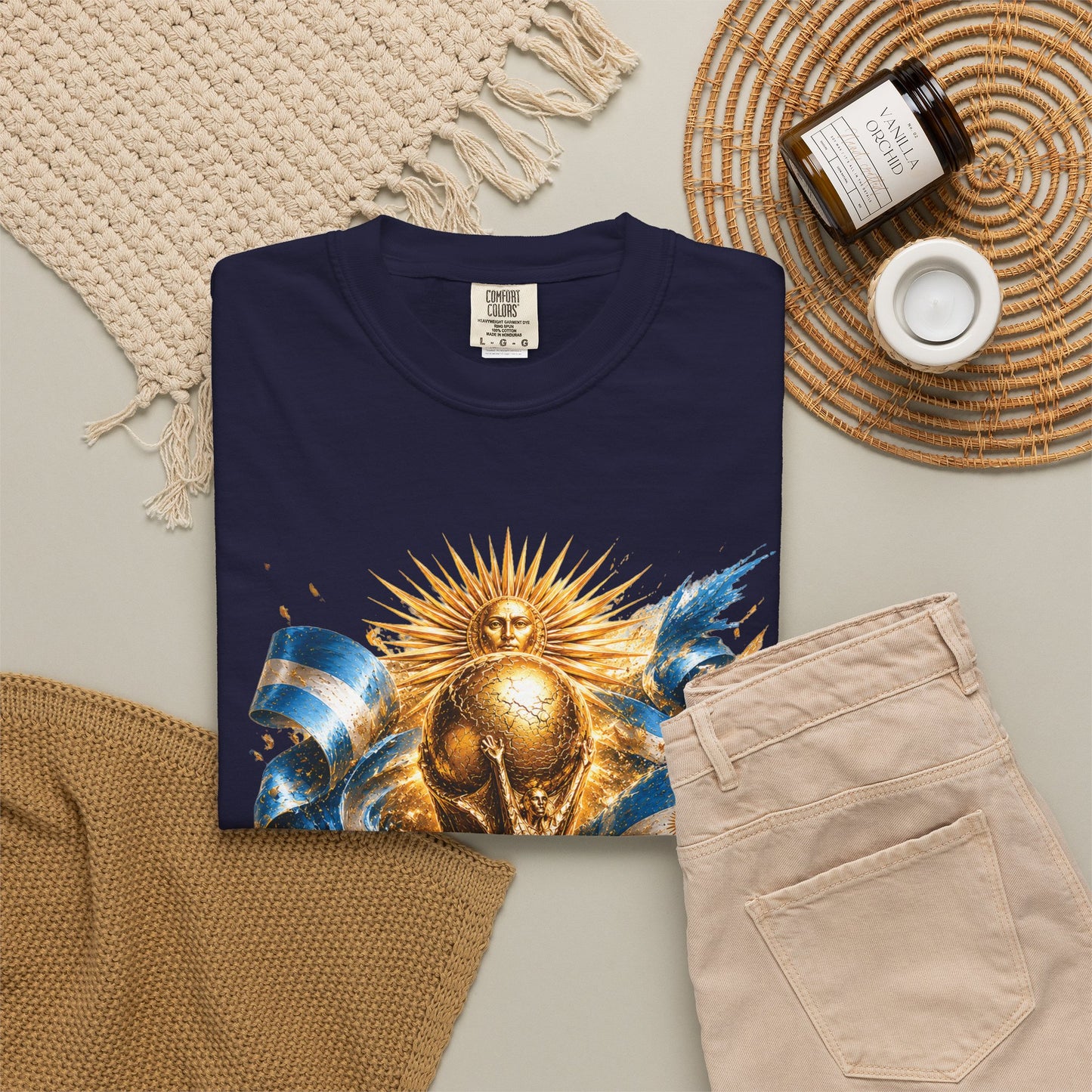 Argentina Football World Cup 2026 Radiant Trophy Shield – Celestial Glory | Premium Summer Tee