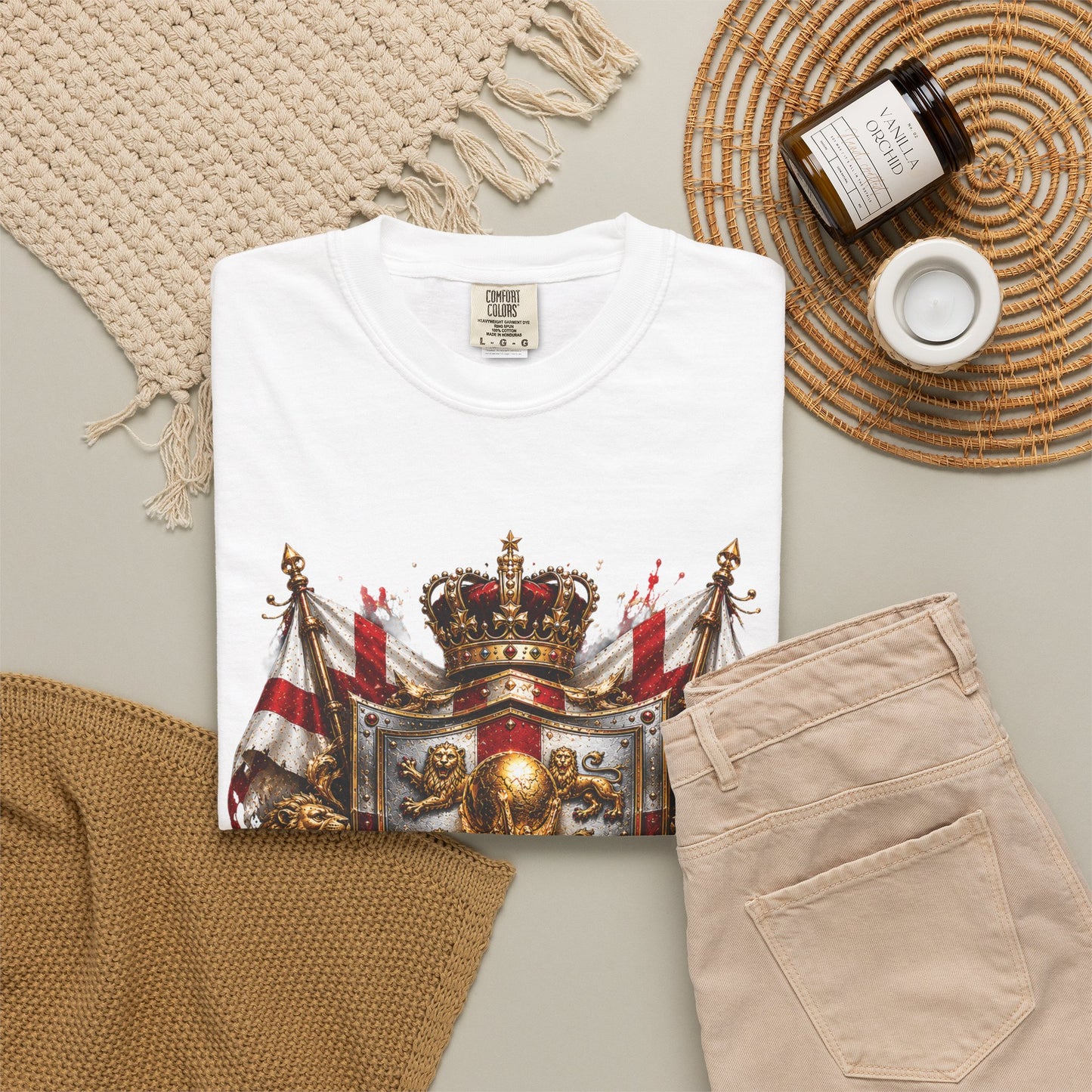 England World Cup 2026 Champion Shield – Golden Glory | Premium Graphic Tee