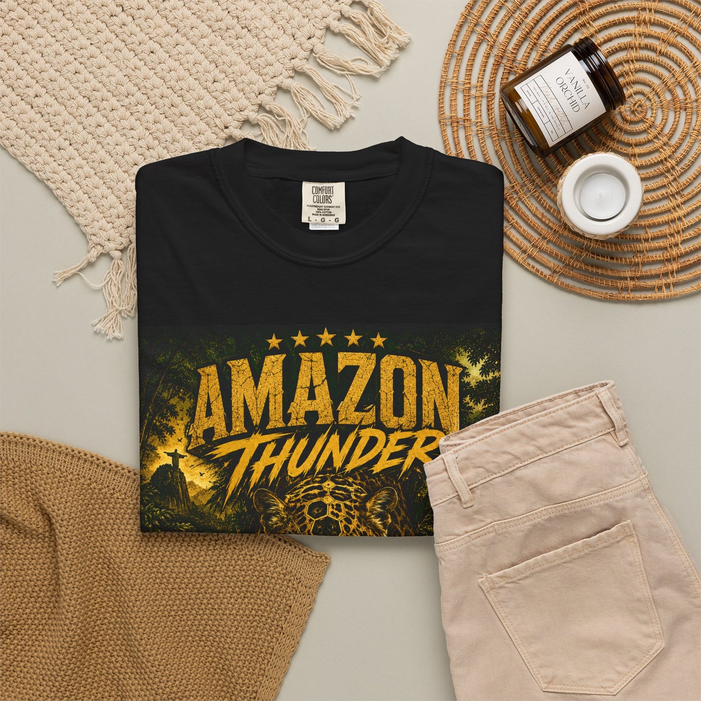Brasil Amazonia World Cup 2026 T-Shirt PNG | Jaguar Soccer Graphic Tee | Natureza Garra Futebol Copa Do Mundo Fan Gift
