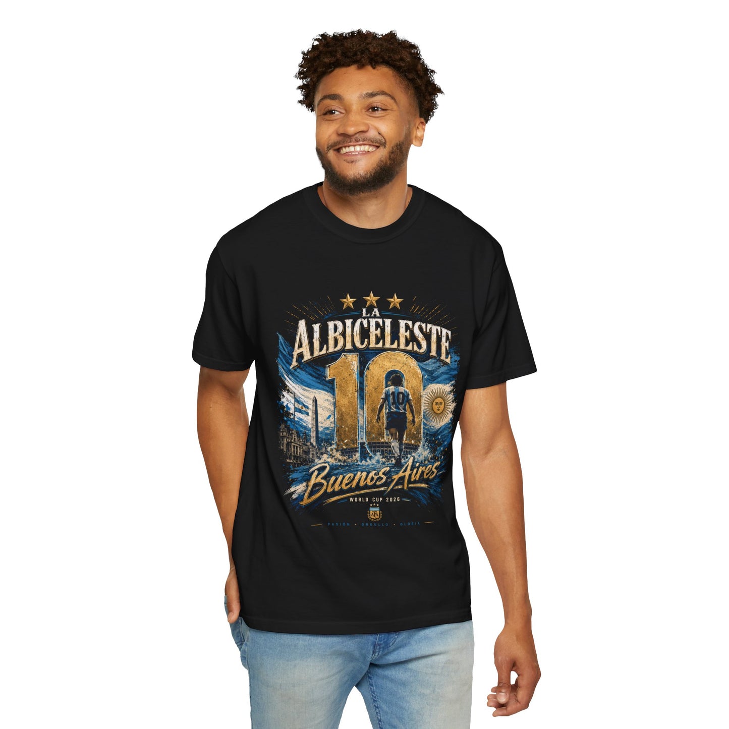 La Albiceleste Buenos Aires PNG | Argentina Number 10 World Cup 2026 Soccer Graphic Design File | AFA Fan Shirt