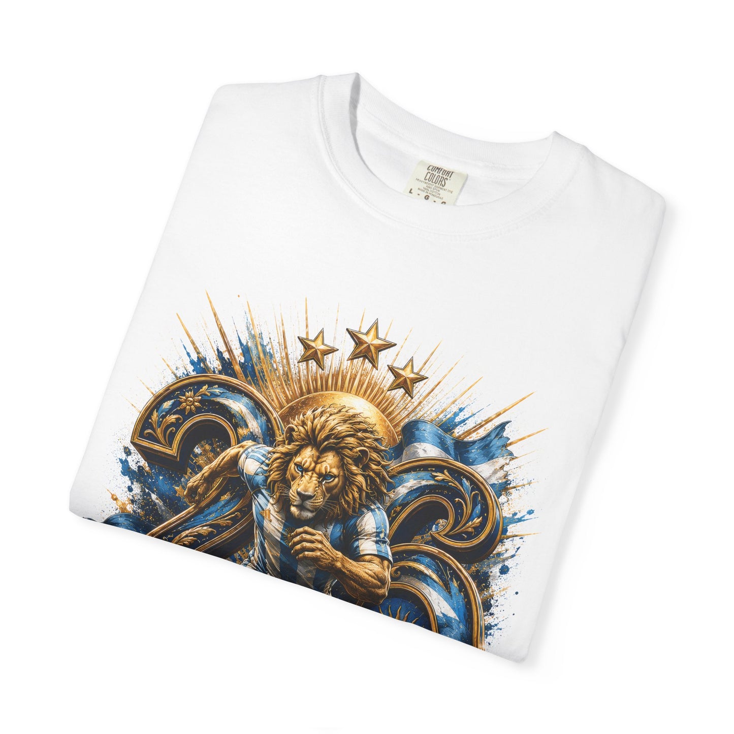 Argentina Football 'Leon de la Patria' World Cup 2026 Monogram – Cosmic Glory | Premium Summer Tee