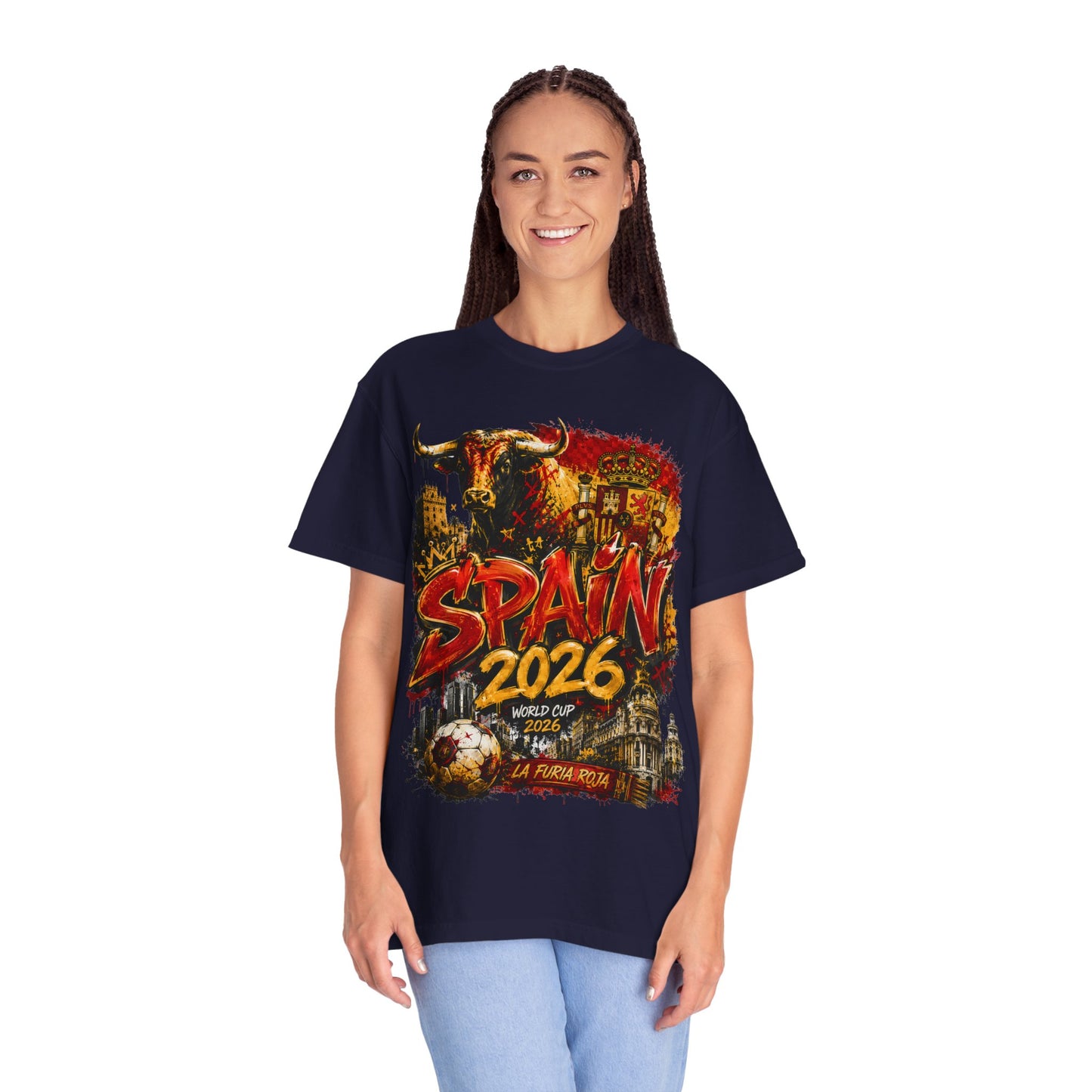 Spain Football World Cup 2026 'Furia Urbana' Graffiti Collage | Premium Graphic Tee