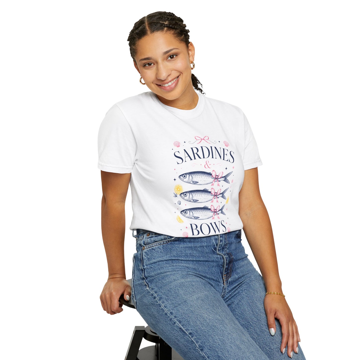 Sardines & Bows 'Mediterranean Social Club' Summer Graphic Tee – Coastal Coquette Aesthetic