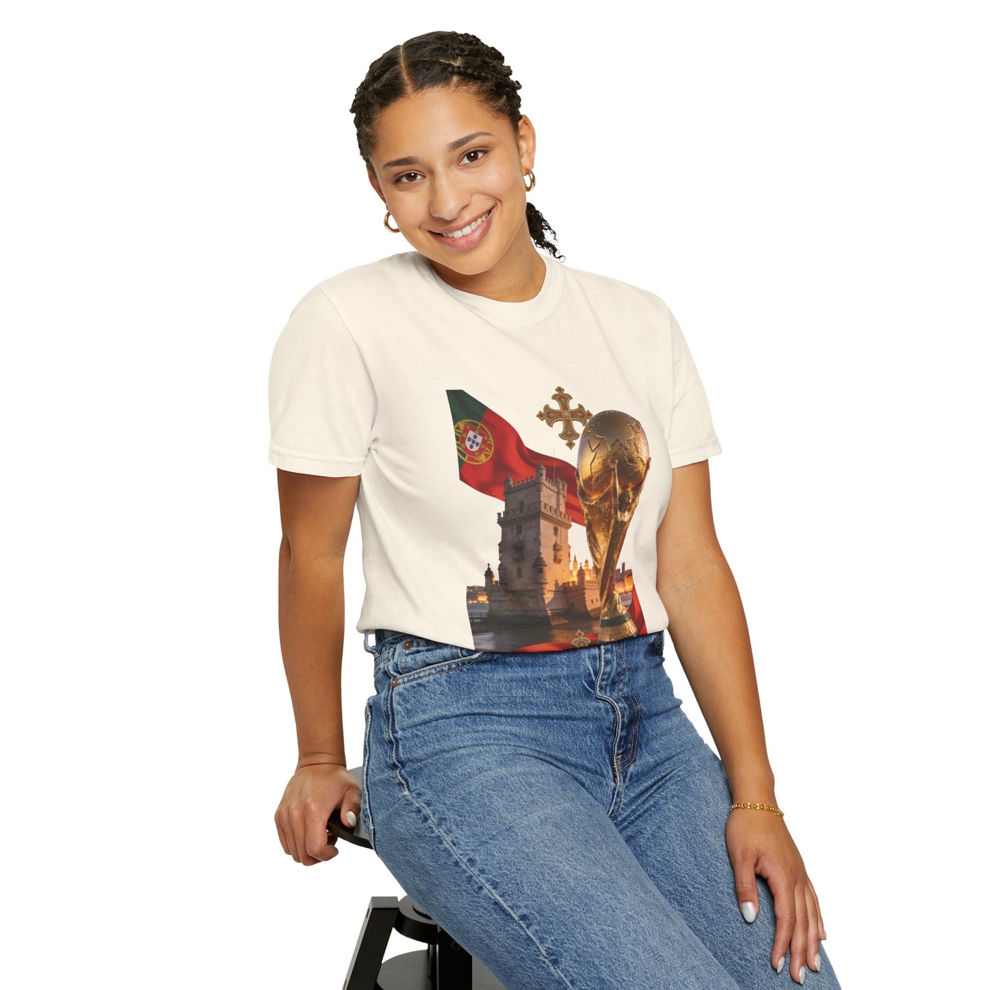 Portugal Football 'Torre de Belém' Majestic Trophy | Premium Graphic Tee
