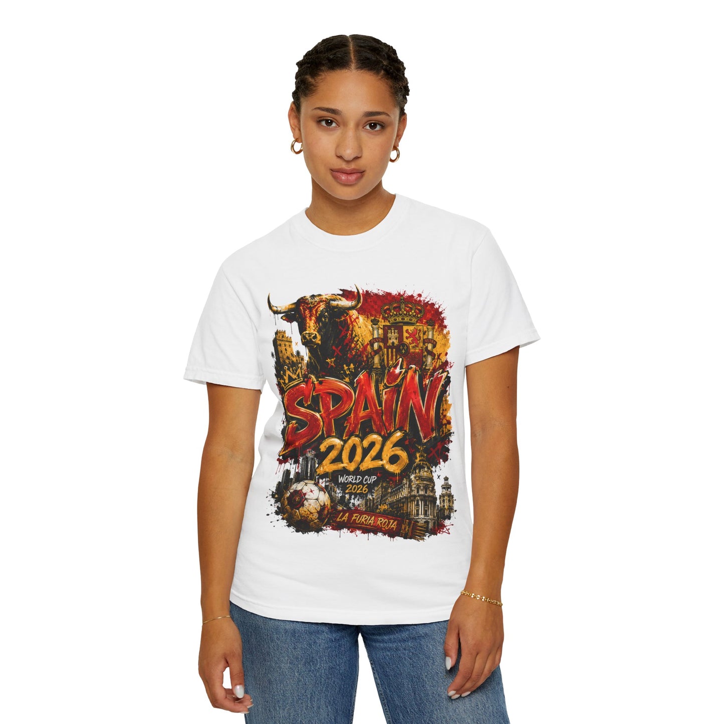 Spain Football World Cup 2026 'Furia Urbana' Graffiti Collage | Premium Graphic Tee