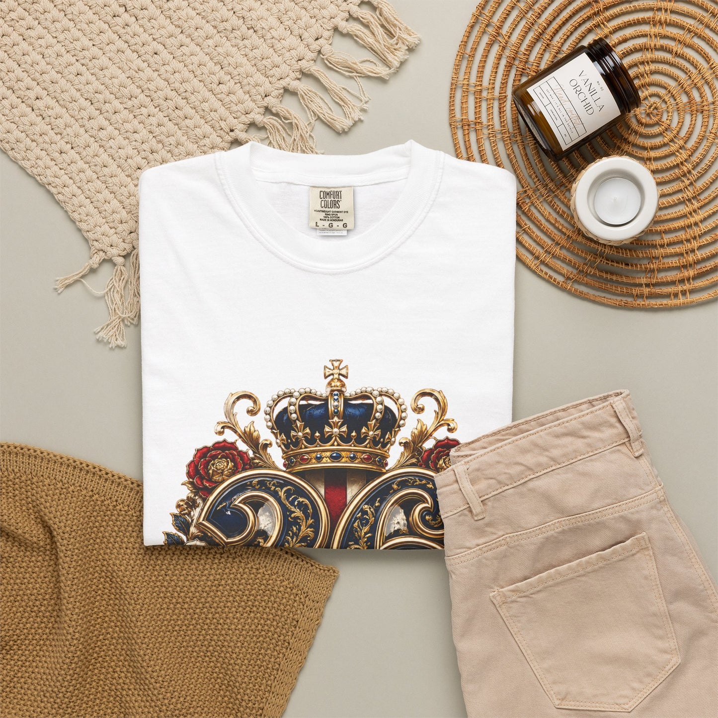 England Football '26 Baroque Monogram – Three Lions | Premium Graphic Tee