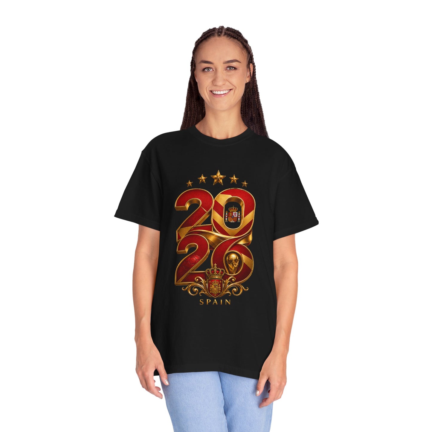 Spain Football World Cup 2026 'Ano de Glória' Typography Crest | Premium Graphic Tee