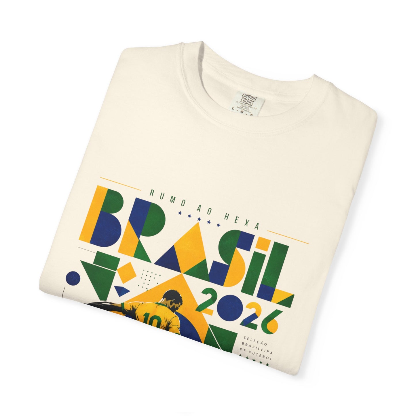 Brazil Rumo Ao Hexa World Cup 2026 T-Shirt PNG | Brasil 10 Geometric Soccer Graphic Tee | Copa Do Mundo Fan Gift