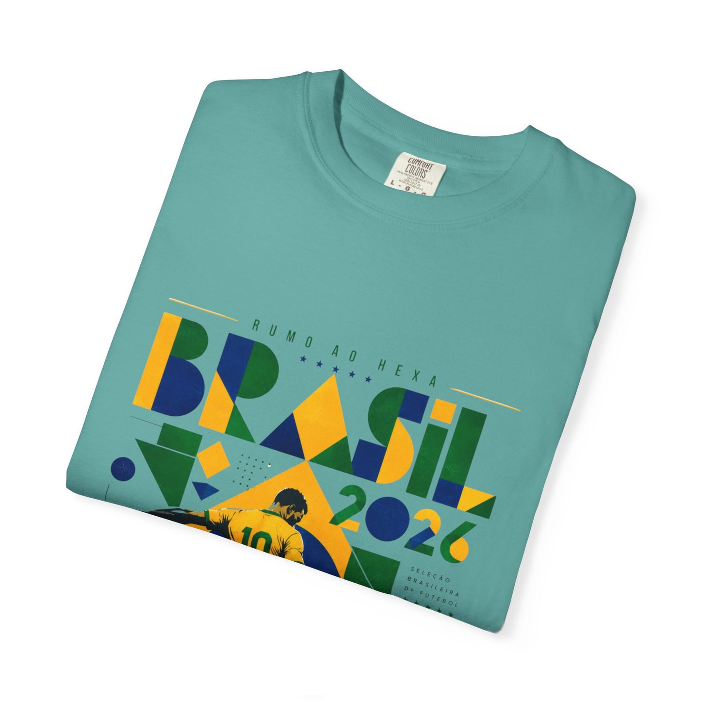 Brazil Rumo Ao Hexa World Cup 2026 T-Shirt PNG | Brasil 10 Geometric Soccer Graphic Tee | Copa Do Mundo Fan Gift