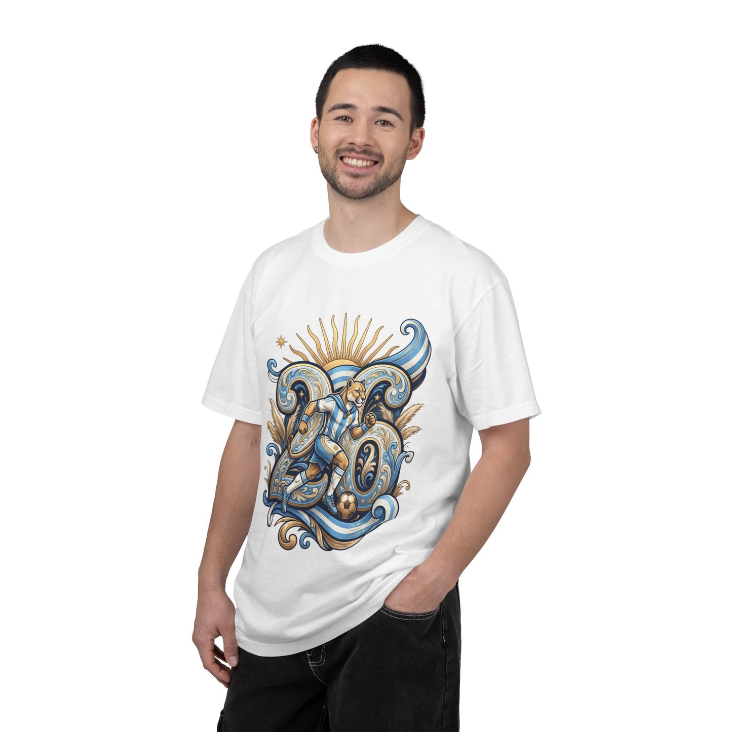 Argentina Football 'Puma de las Pampas' World Cup 2026 Filigree Monogram | Premium Graphic Tee