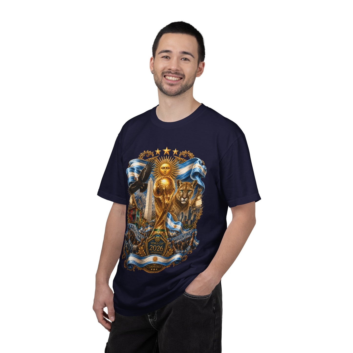 Argentina Football World Cup 2026 'Republica de Campeones' Epic Collage | Premium Summer Tee