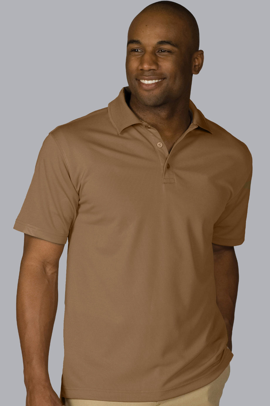 Edwards Men's Hi Performance Mesh Polo 5XL Tall Tan