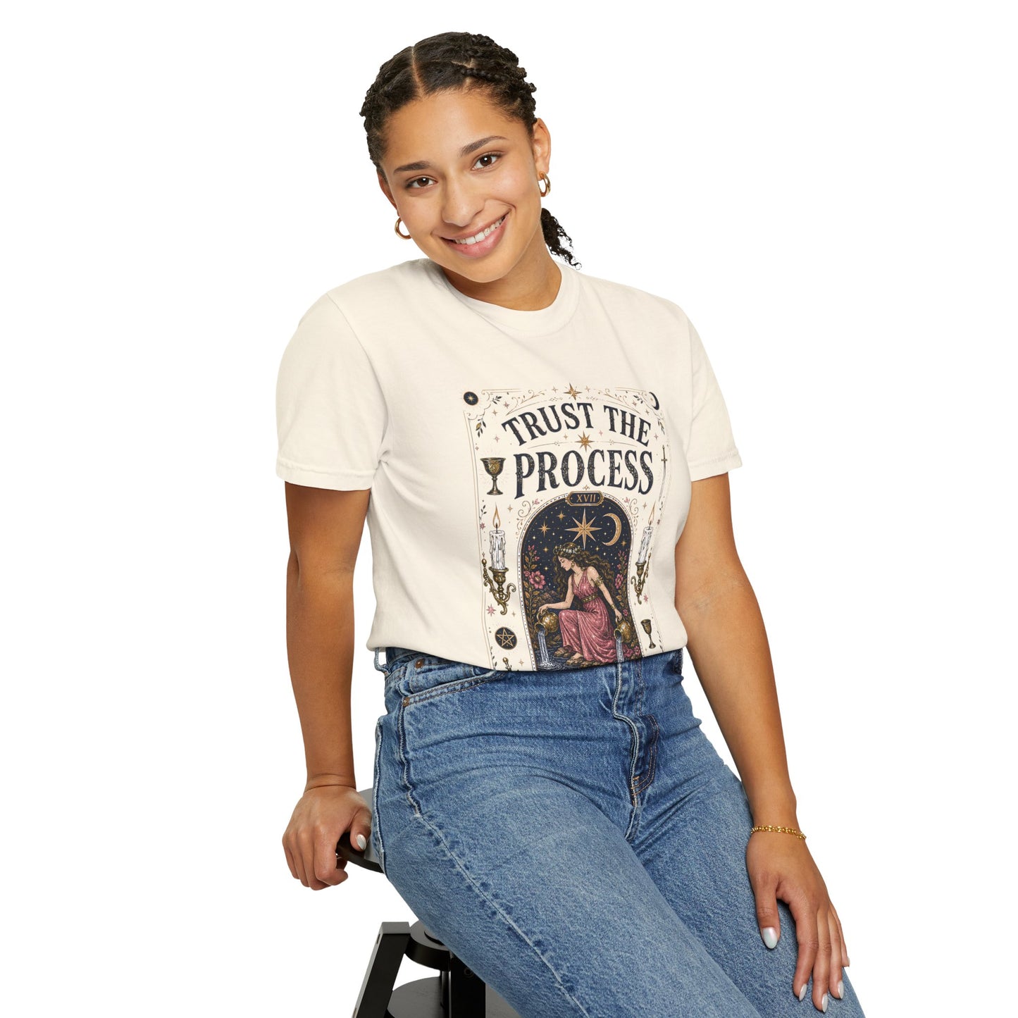 Trust The Process The Star Tarot Card Celestial Halloween | Premium Graphic Tee