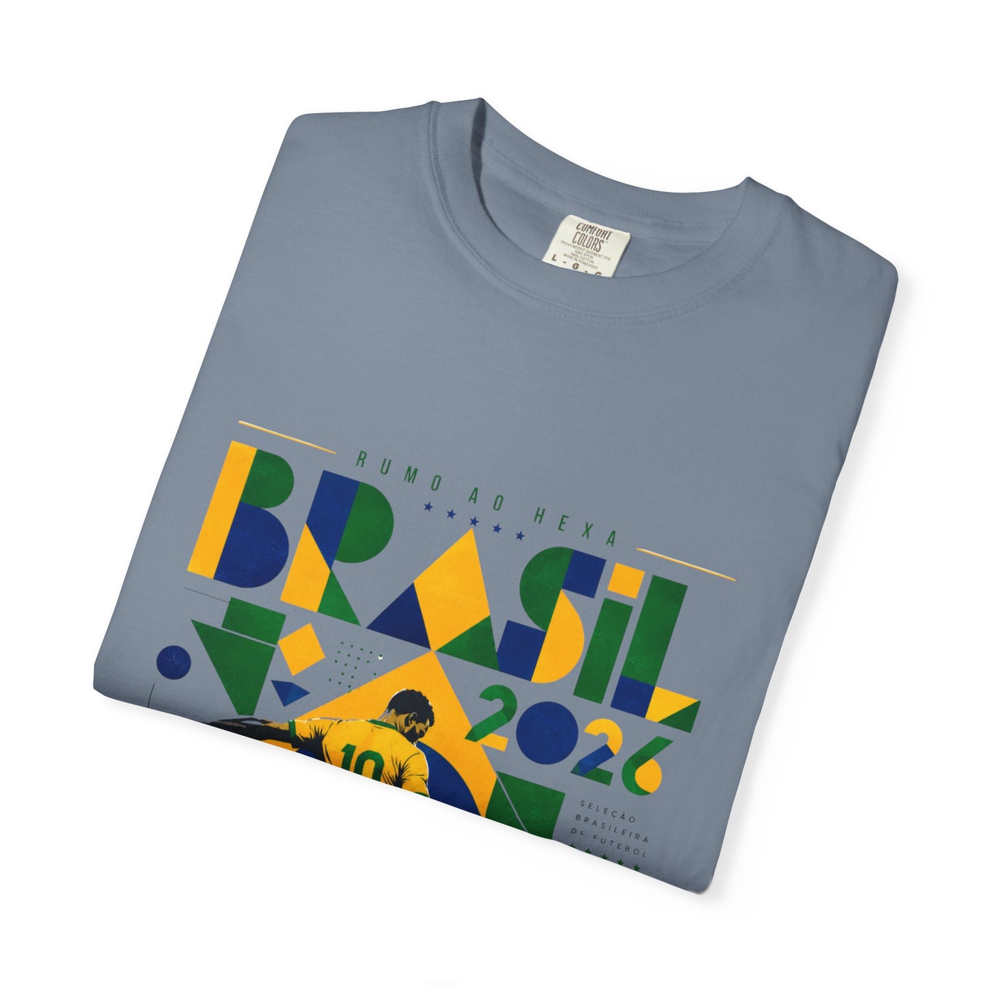 Brazil Rumo Ao Hexa World Cup 2026 T-Shirt PNG | Brasil 10 Geometric Soccer Graphic Tee | Copa Do Mundo Fan Gift