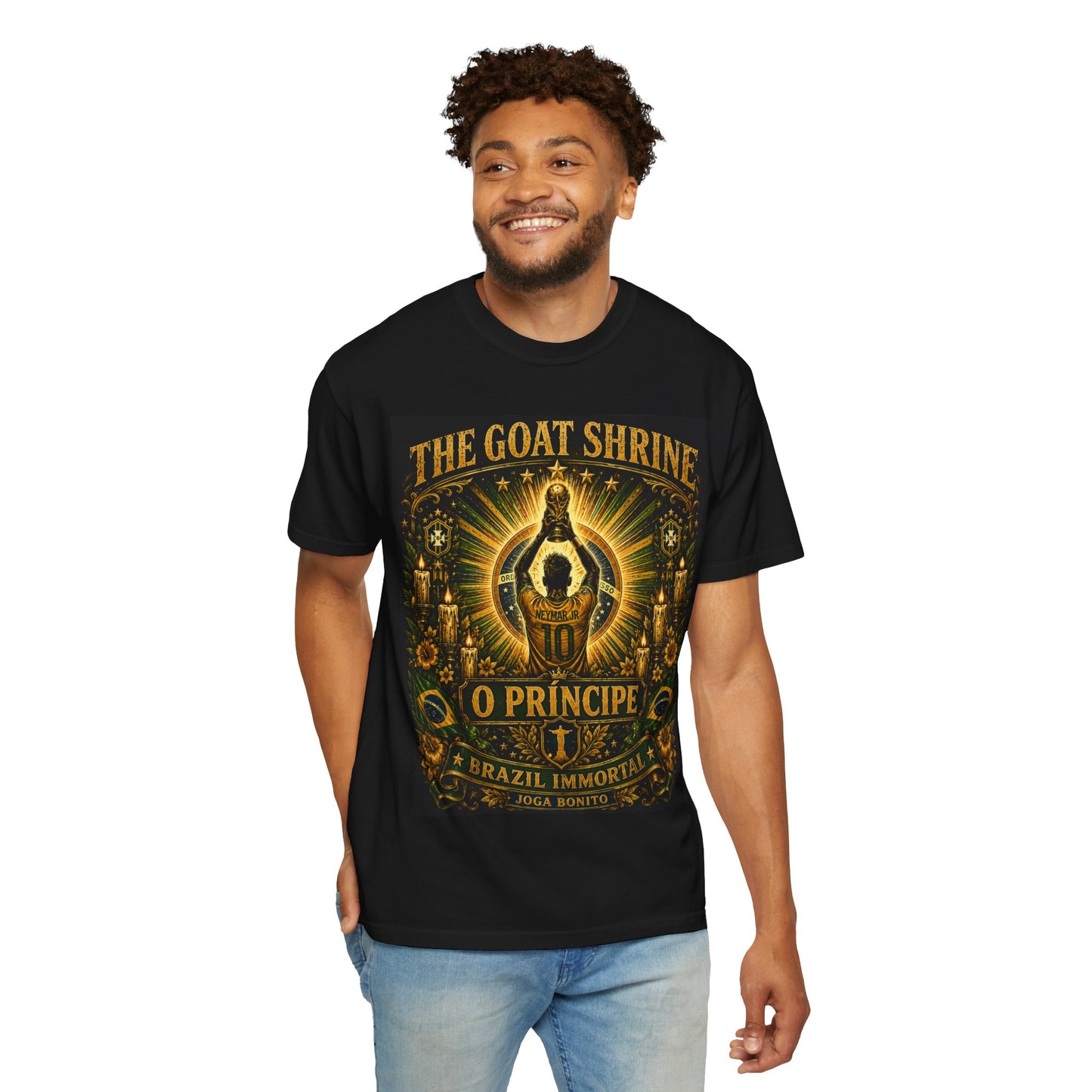 Neymar Jr O Príncipe Goat Shrine PNG | Brazil Number 10 Joga Bonito Soccer Graphic Design File | Brazil Immortal Shirt