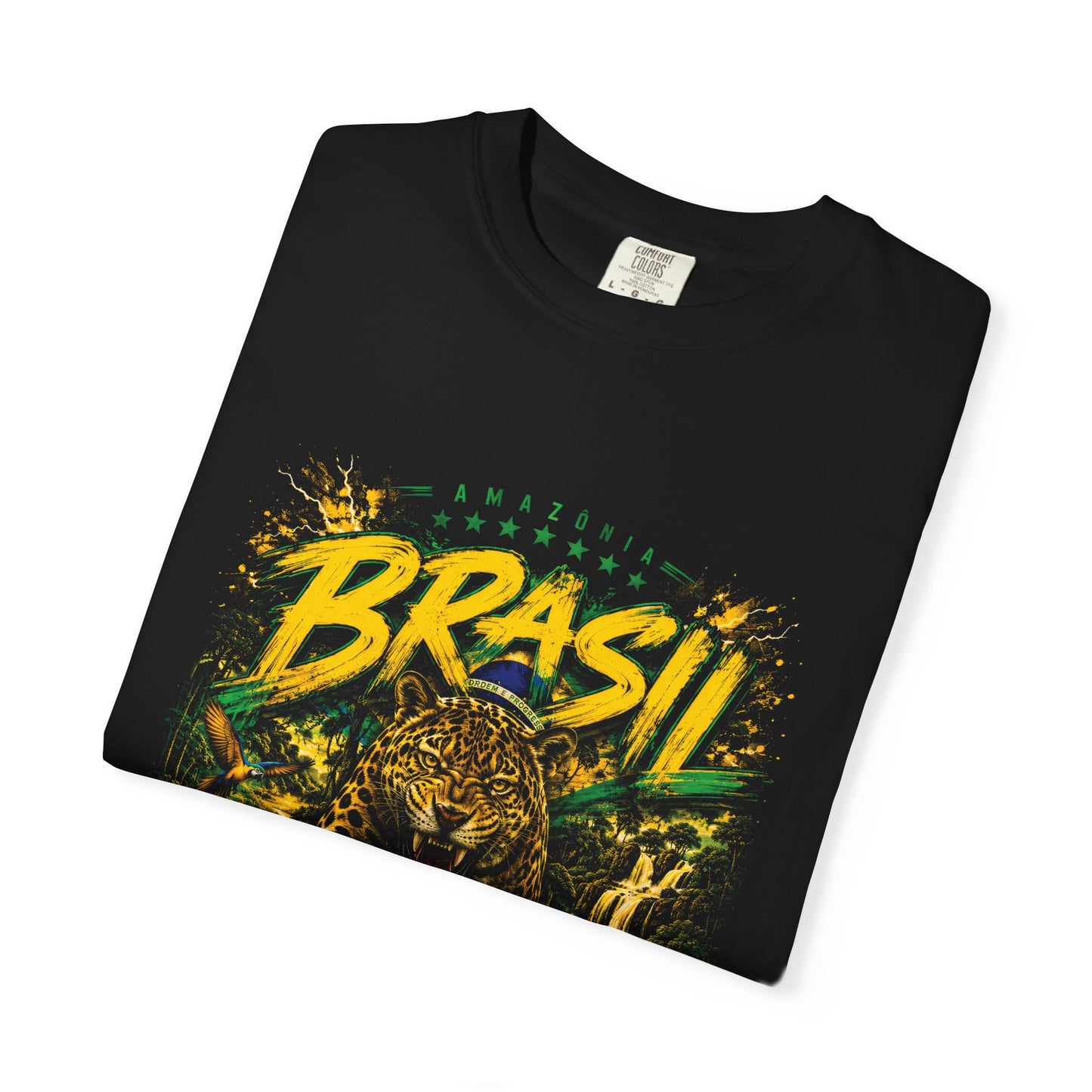Brazil Amazon Thunder 2026 World Cup T-Shirt PNG | Selecao Jaguar Football Graphic Tee | Copa Do Mundo Soccer Fan Gift