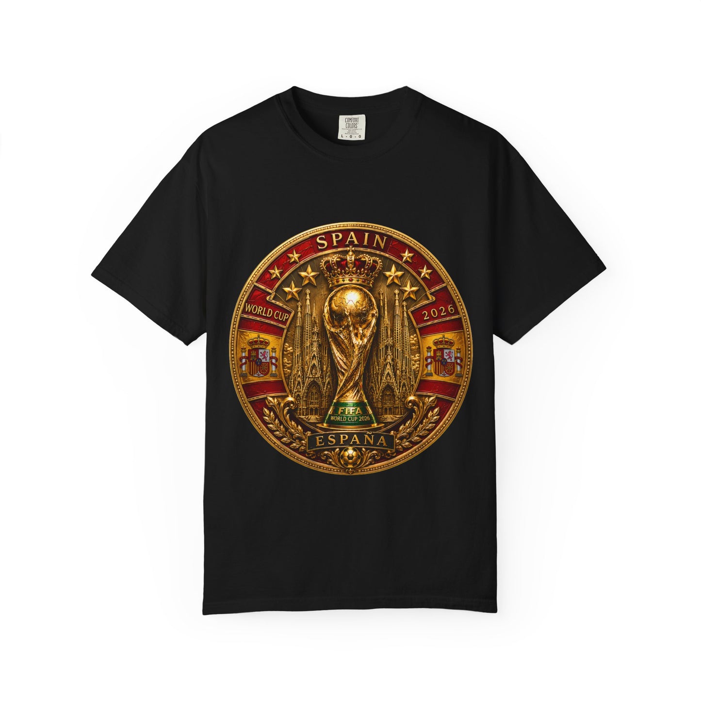 Spain Football World Cup 2026 'Medalha de Sagrada' Round Medallion | Premium Graphic Tee