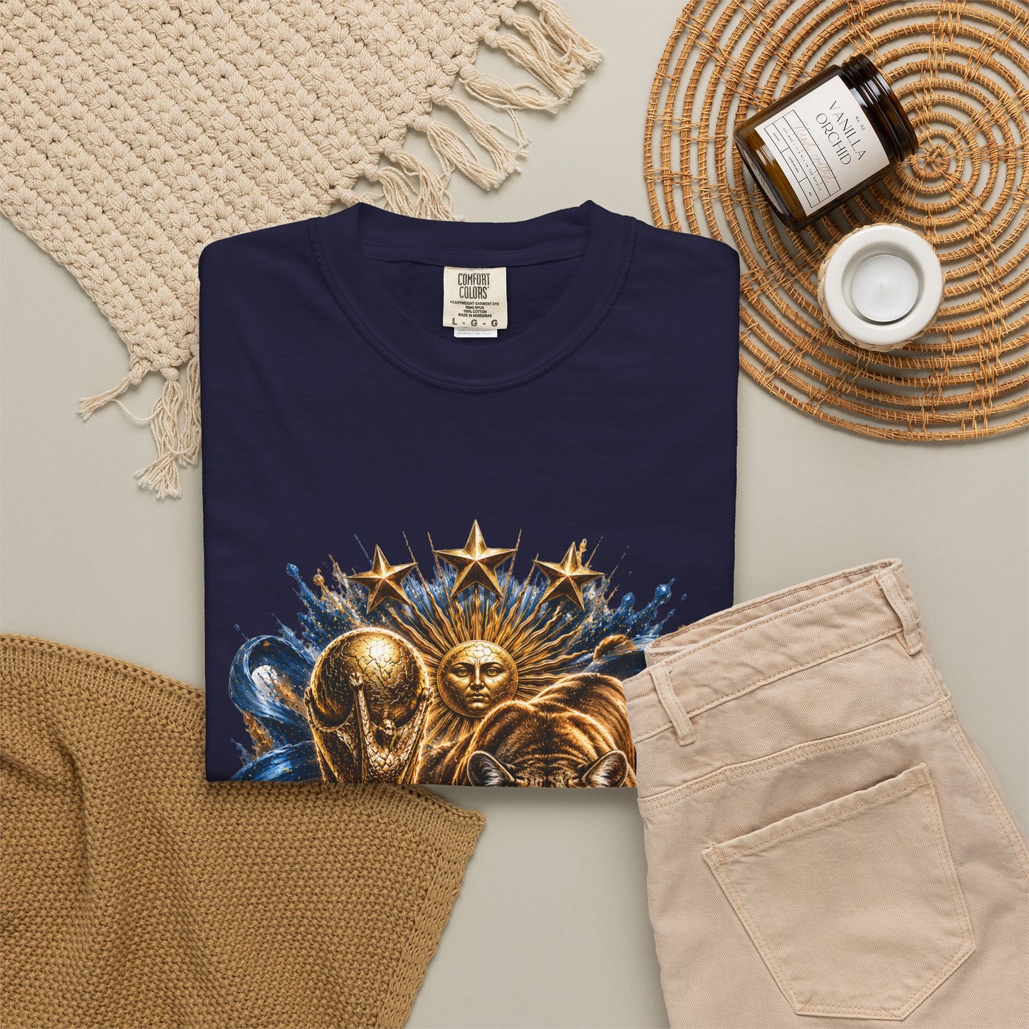 Argentina Football 'Puma de las Pampas' World Cup 2026 – Celestial Trophy | Premium Graphic Tee