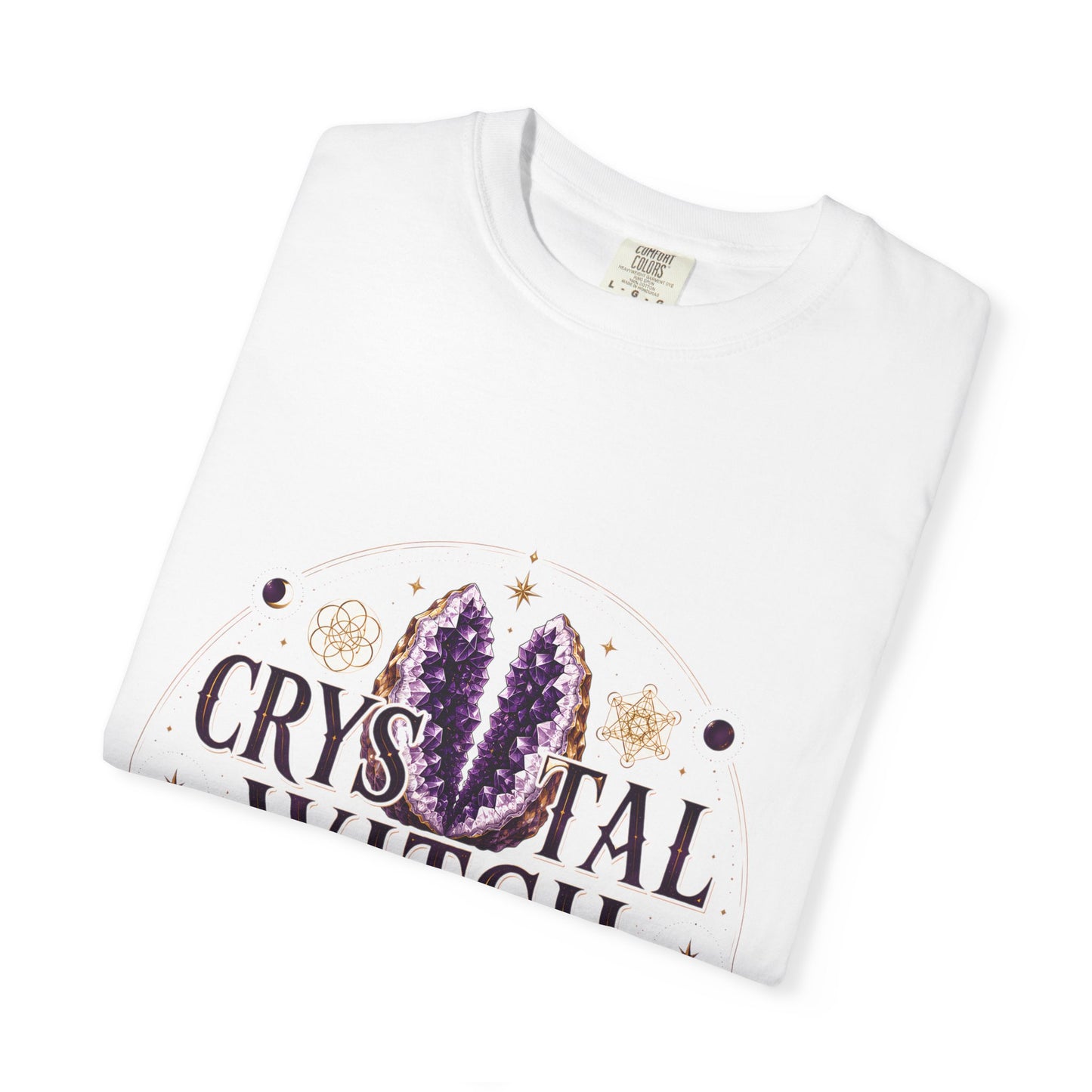 Crystal Witch Celestial Amethyst & Sacred Geometry Halloween | Premium Graphic Tee