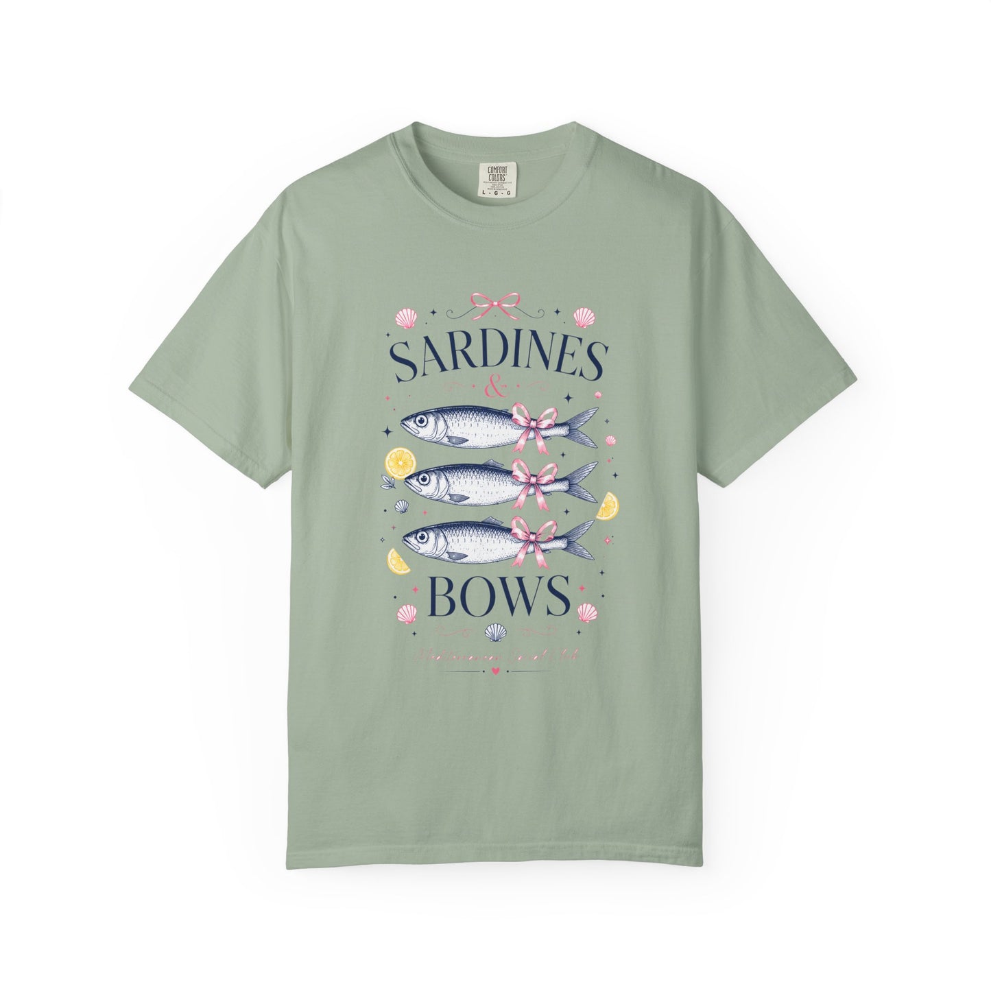 Sardines & Bows 'Mediterranean Social Club' Summer Graphic Tee – Coastal Coquette Aesthetic