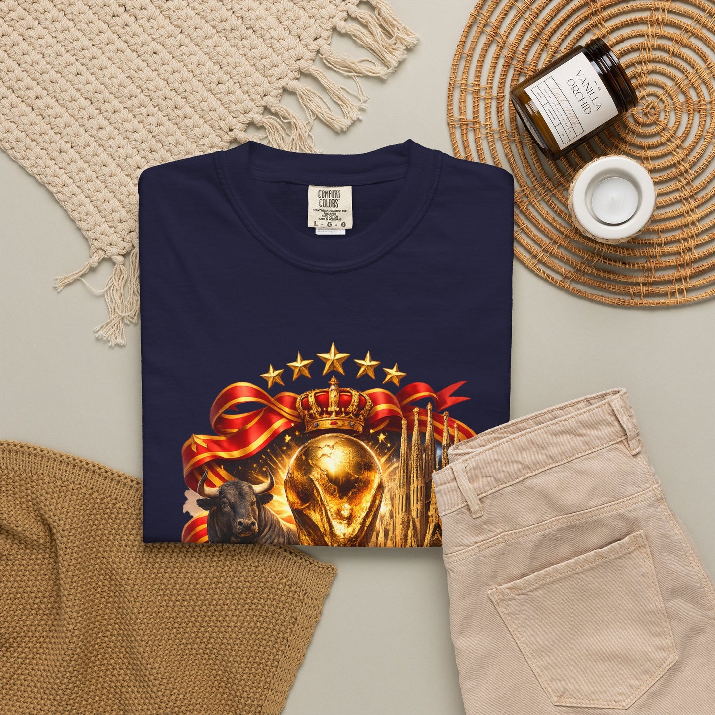 Spain Football World Cup 2026 'Reino Dorado' Iconic Elements | Premium Graphic Tee