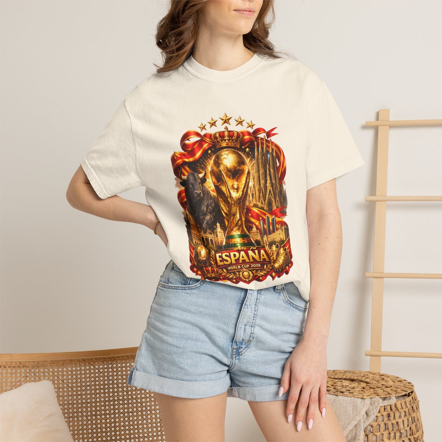 Spain Football World Cup 2026 'Reino Dorado' Iconic Elements | Premium Graphic Tee