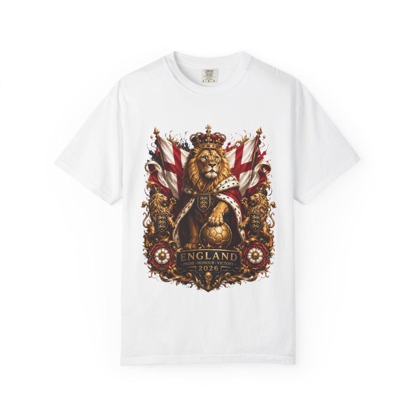 Sovereign Three Lions Crest – England Football Royal Legacy | Premium Graphic Tee
