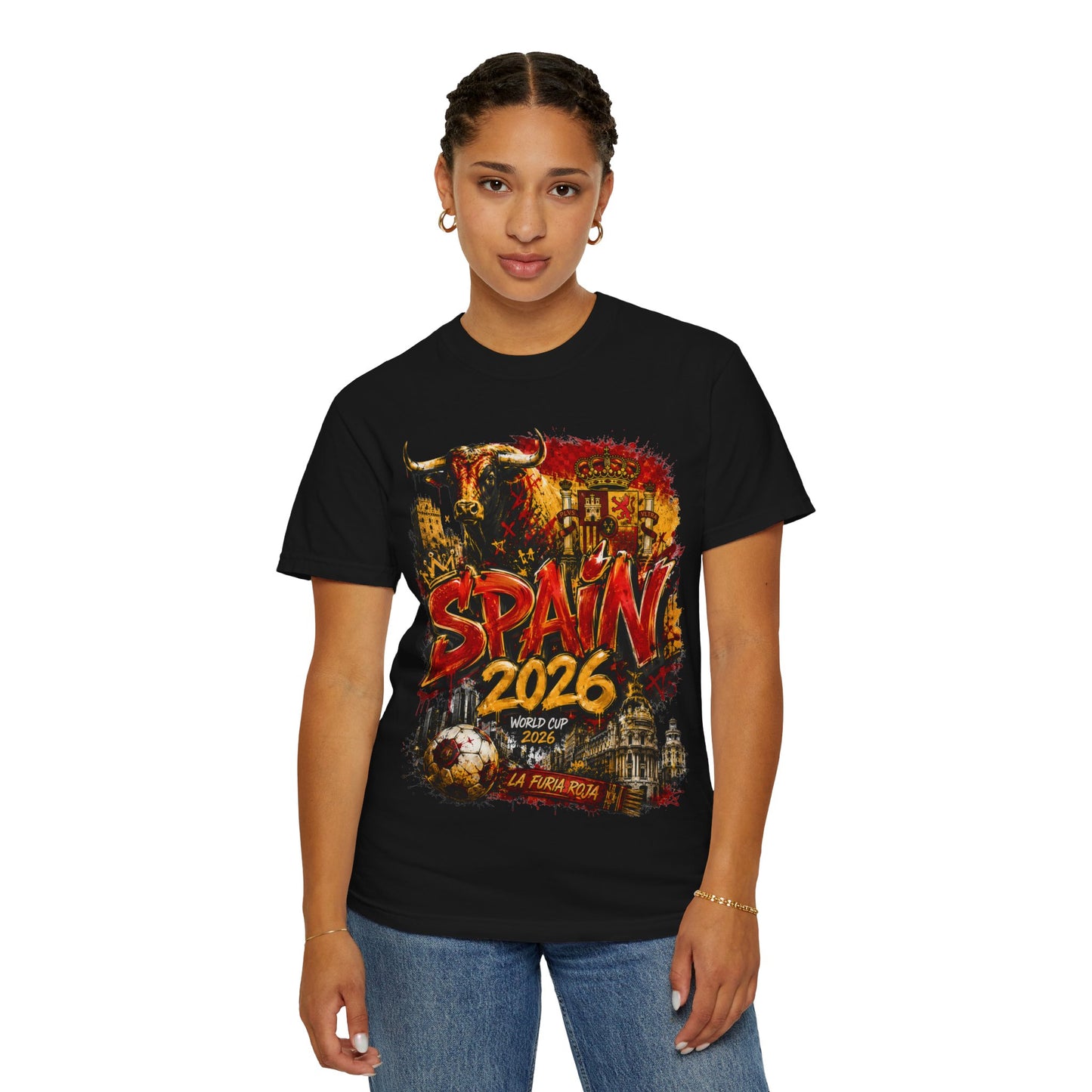 Spain Football World Cup 2026 'Furia Urbana' Graffiti Collage | Premium Graphic Tee