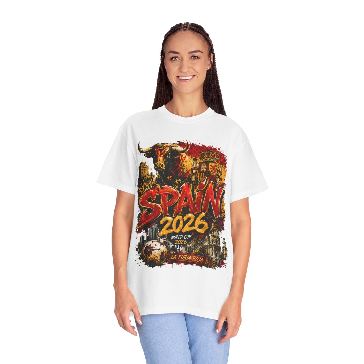 Spain Football World Cup 2026 'Furia Urbana' Graffiti Collage | Premium Graphic Tee