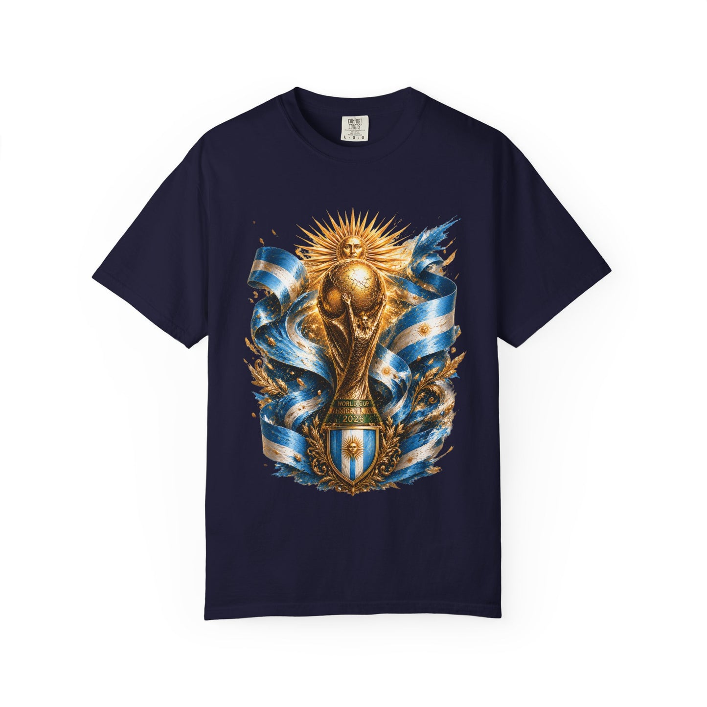 Argentina Football World Cup 2026 Radiant Trophy Shield – Celestial Glory | Premium Summer Tee