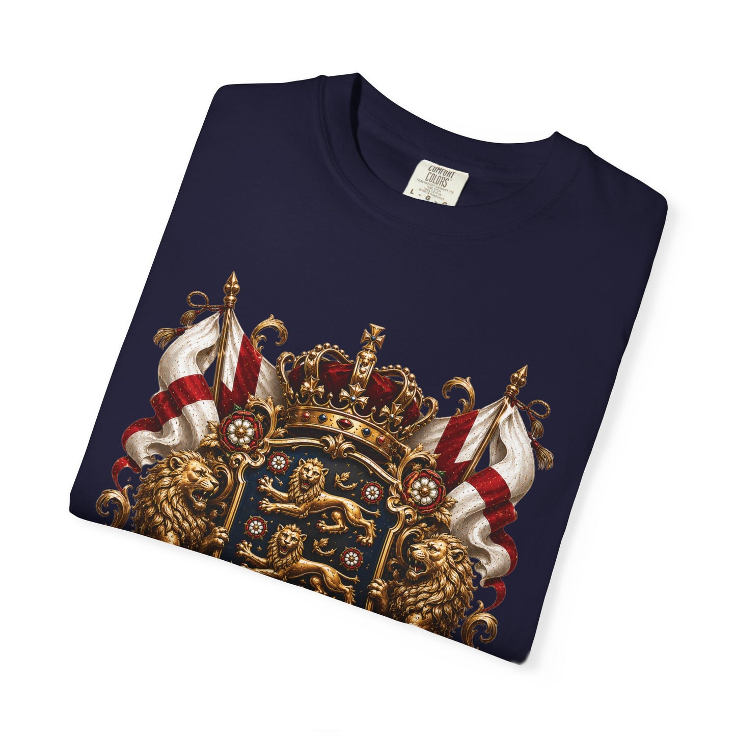 Imperial Three Lions Shield – England Football Baroque Heritage | Premium Graphic Tee