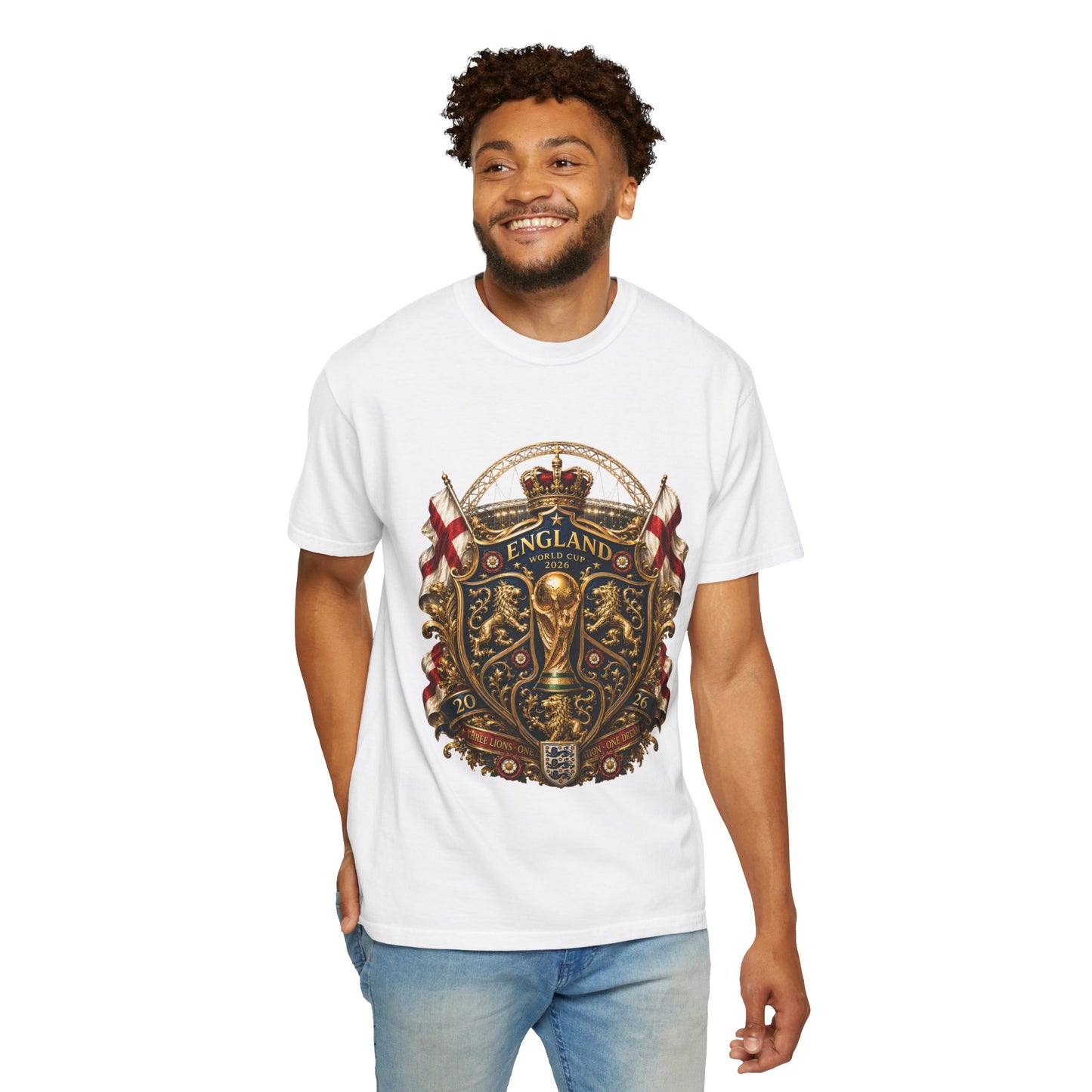 England Football 'Three Lions, One Dream' World Cup Shield | Premium Graphic Tee