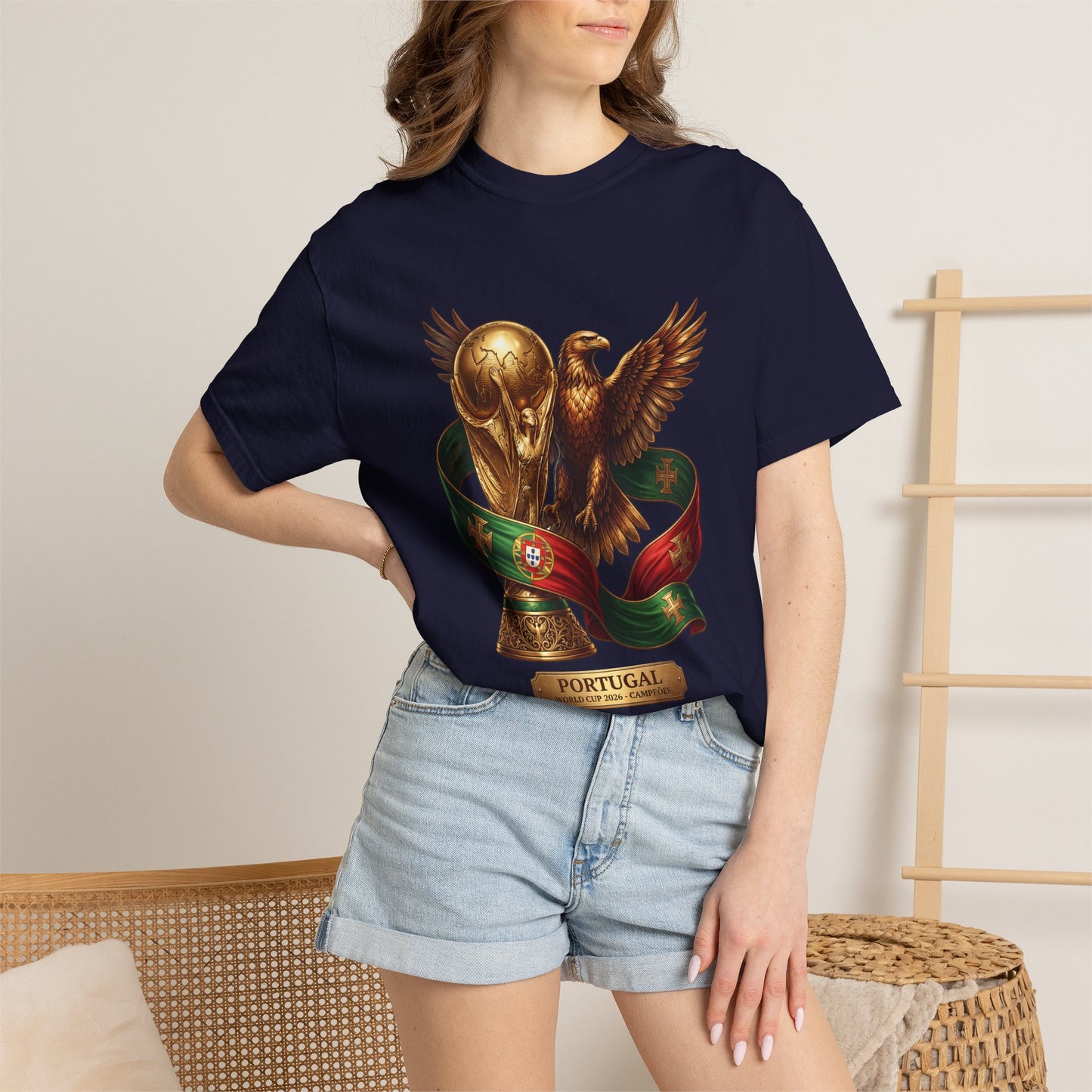 Portugal Football World Cup 2026 'Triumph of the Eagle' Trophy Graphic – Imperial Glory | Premium Summer Tee