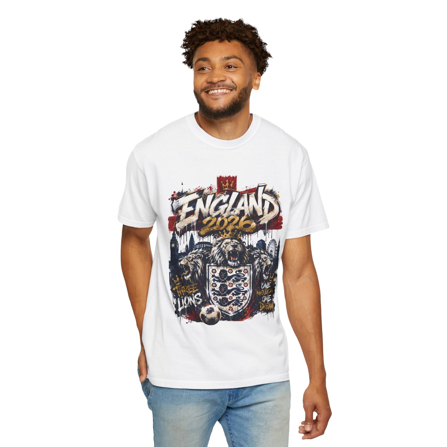 England Football 'Three Lions' Street Graffiti – World Cup 2026 | Premium Graphic Tee