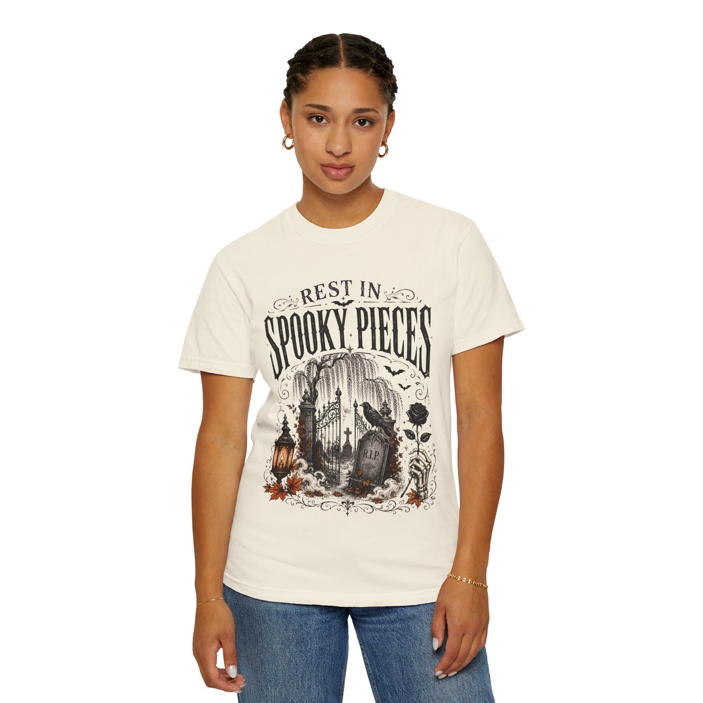 Rest In Spooky Pieces Graveyard Gothic Halloween | Premium Graphic Tee