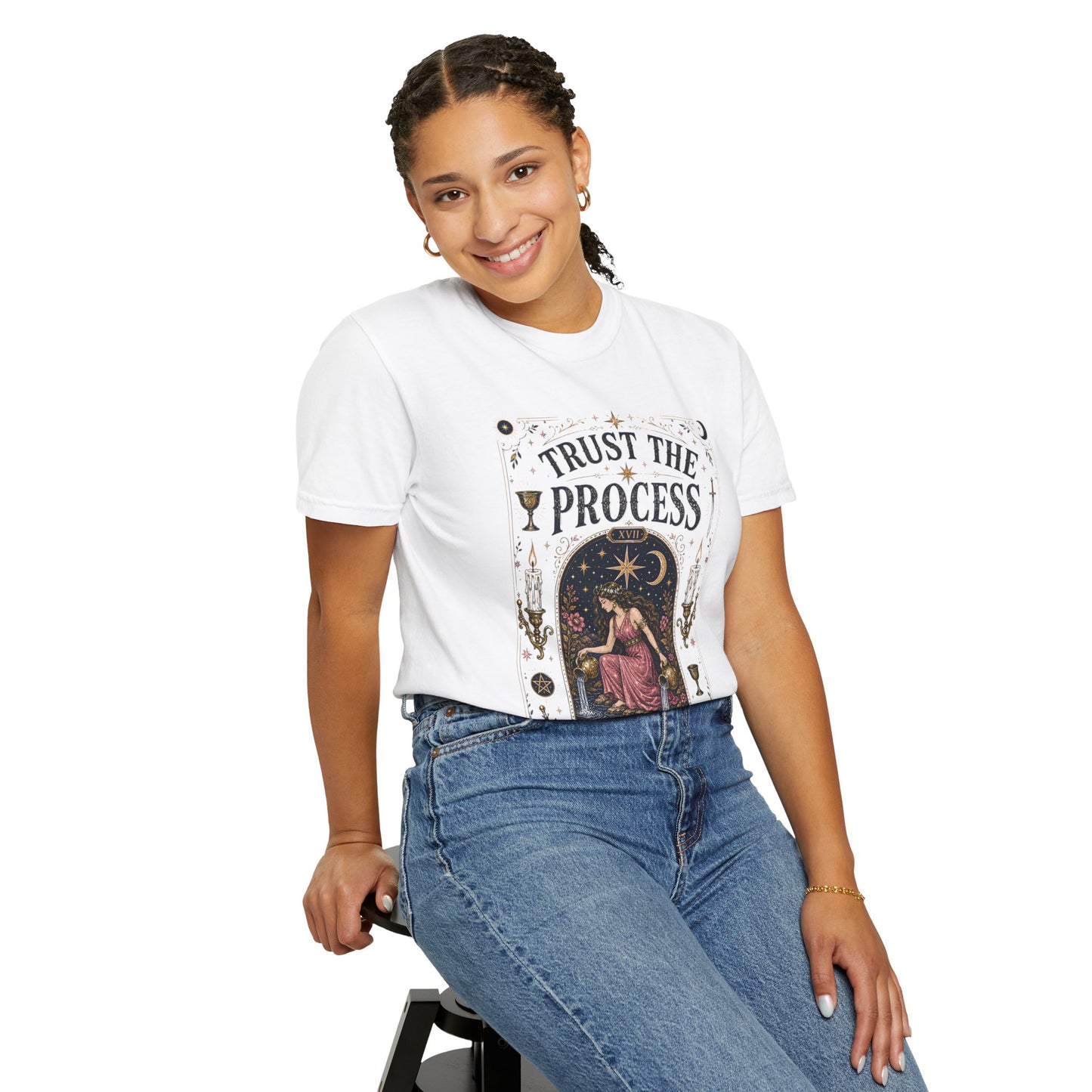 Trust The Process The Star Tarot Card Celestial Halloween | Premium Graphic Tee