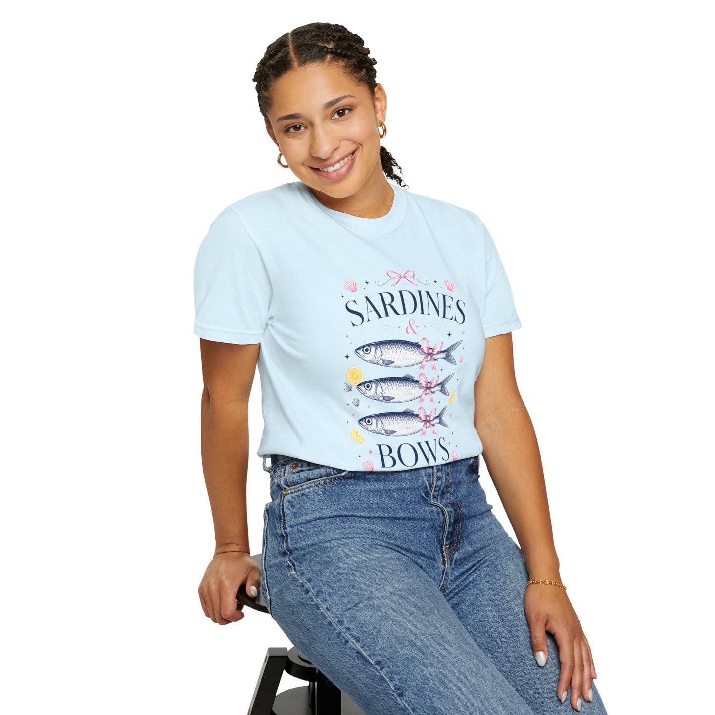 Sardines & Bows 'Mediterranean Social Club' Summer Graphic Tee – Coastal Coquette Aesthetic