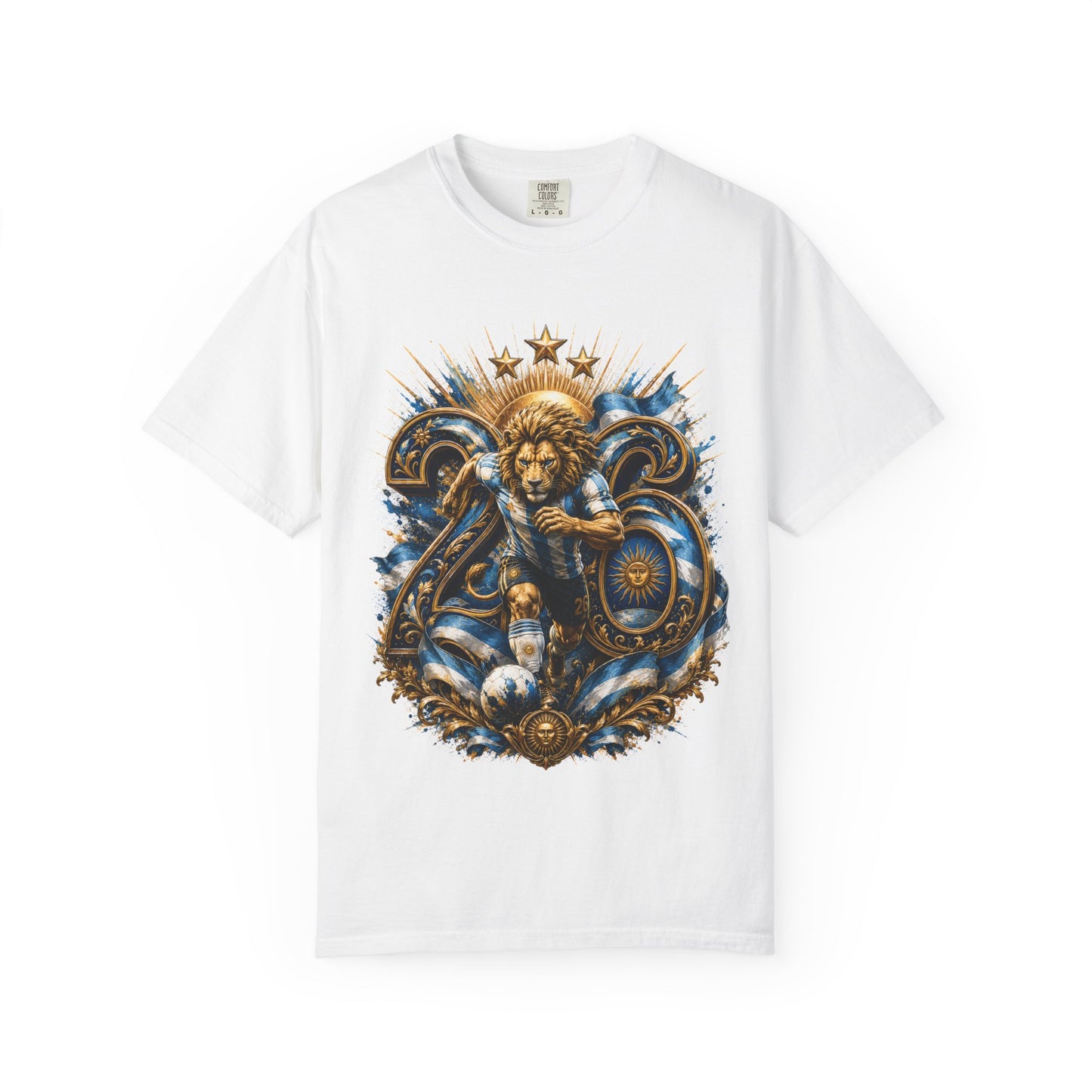 Argentina Football 'Leon de la Patria' World Cup 2026 Monogram – Cosmic Glory | Premium Summer Tee