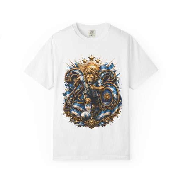 Argentina Football 'Leon de la Patria' World Cup 2026 Monogram – Cosmic Glory | Premium Summer Tee