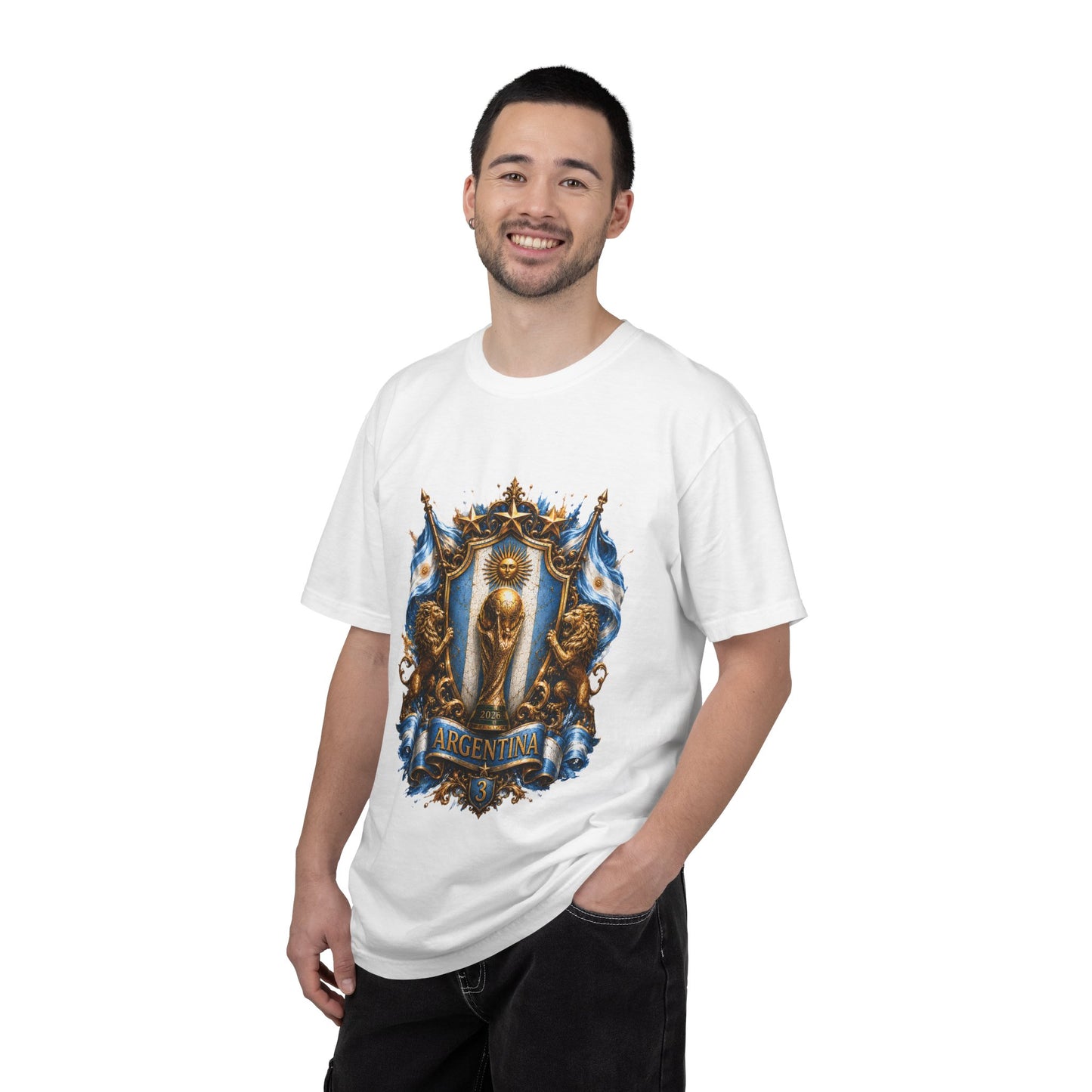 Argentina Football World Cup 2026 Sovereign Shield – Imperial Twin Lions | Premium Graphic Tee