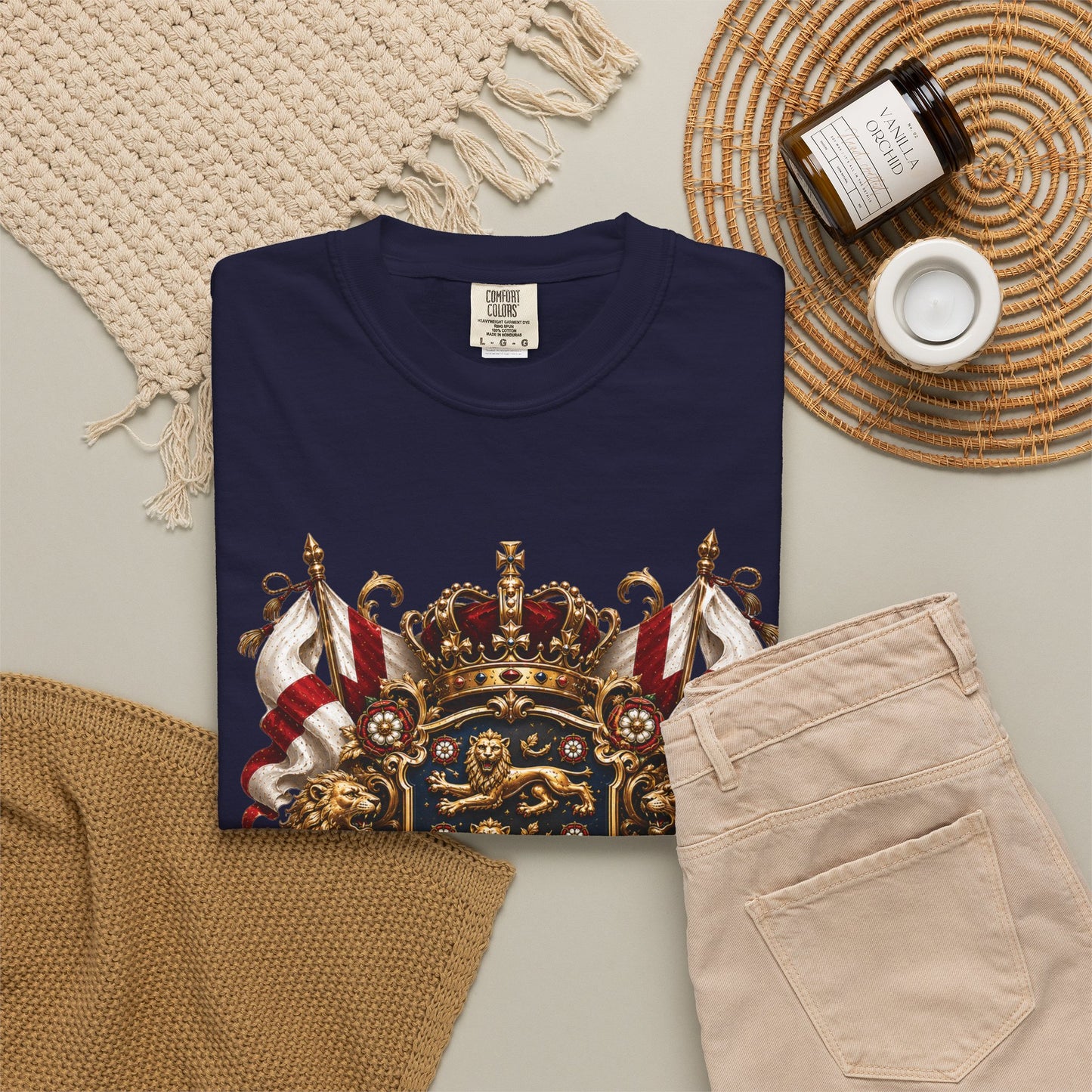 Imperial Three Lions Shield – England Football Baroque Heritage | Premium Graphic Tee