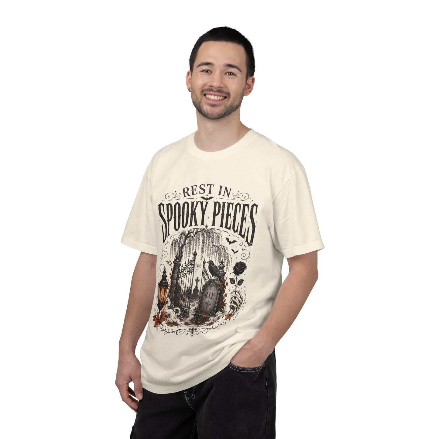 Rest In Spooky Pieces Graveyard Gothic Halloween | Premium Graphic Tee