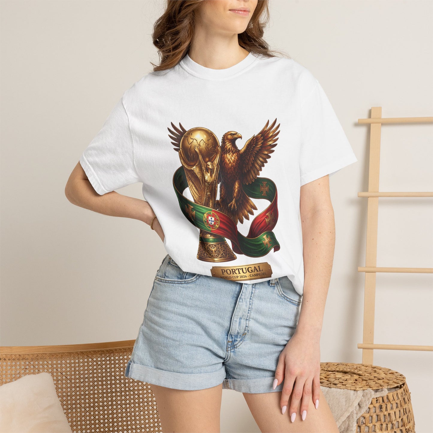 Portugal Football World Cup 2026 'Triumph of the Eagle' Trophy Graphic – Imperial Glory | Premium Summer Tee