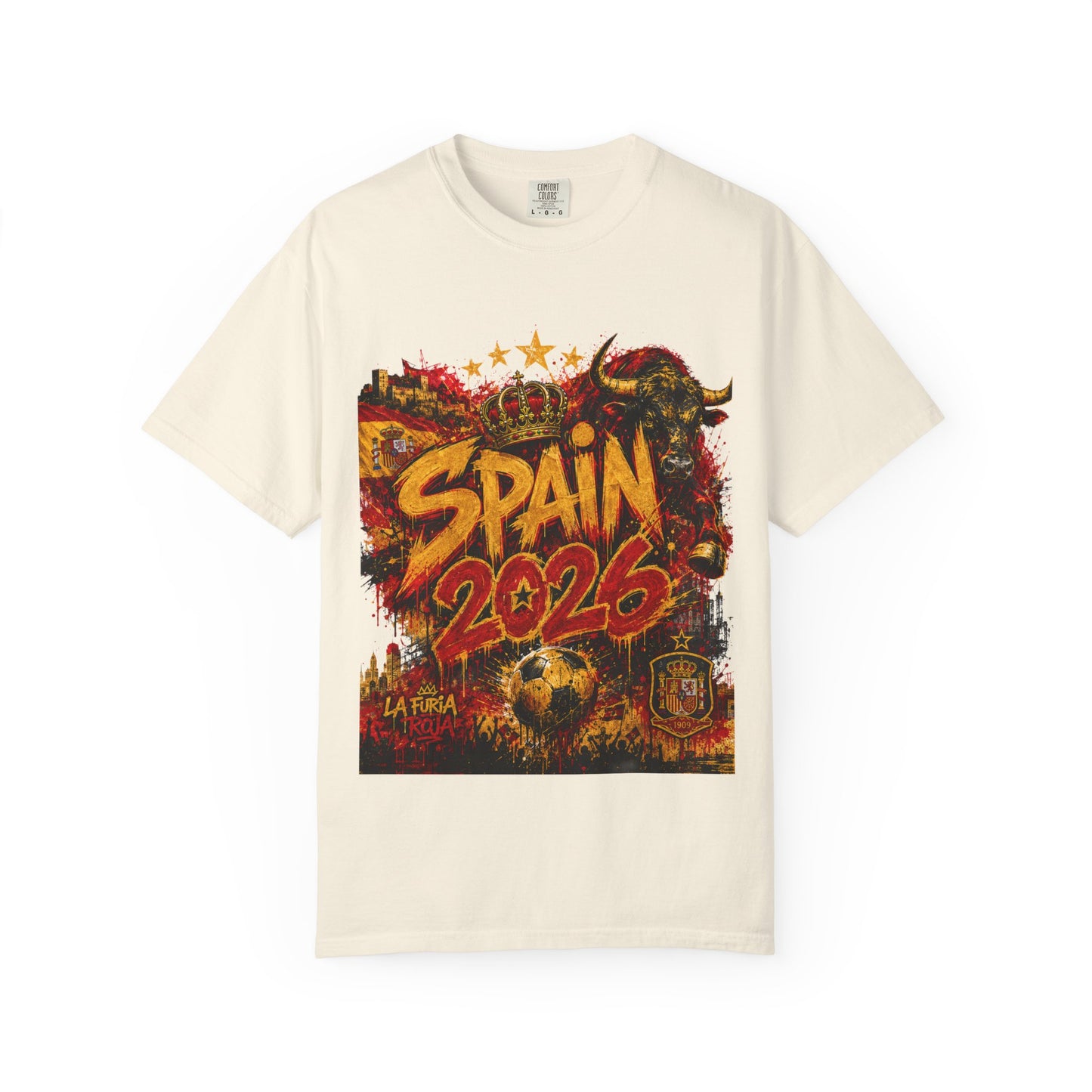 Spain Football World Cup 2026 'Fúria de Ouro' Graffiti Championship | Premium Graphic Tee
