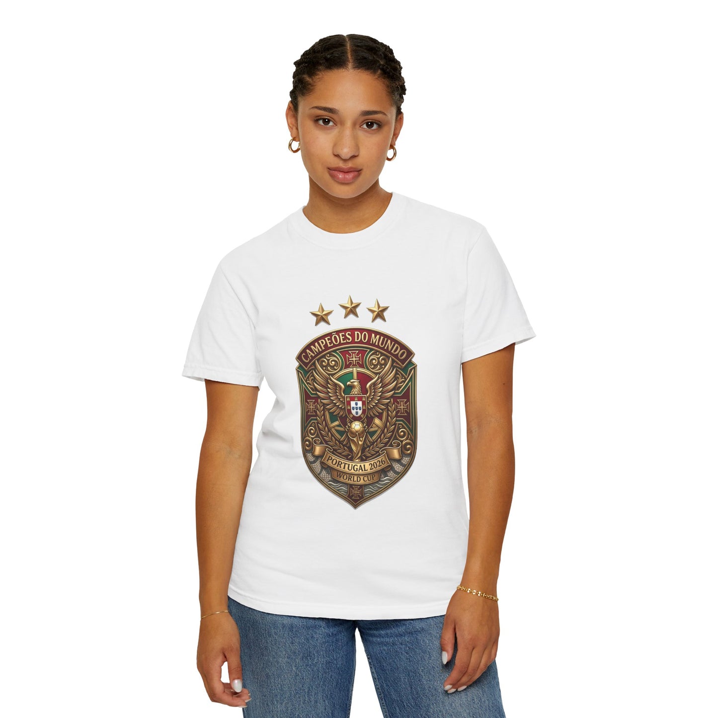 Portugal Football World Cup 2026 'Campeões do Mundo' Sovereign Shield | Premium Graphic Tee
