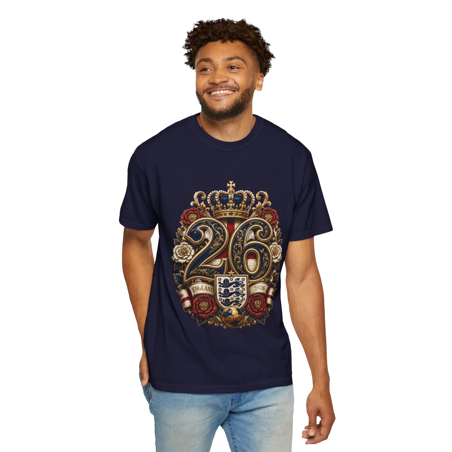 England Football '26 Baroque Monogram – Three Lions | Premium Graphic Tee