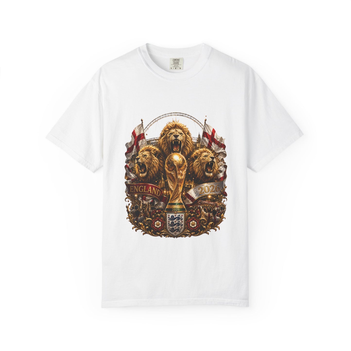 England World Cup 2026 Triumphant Wembley Return – Three Lions | Premium Graphic Tee