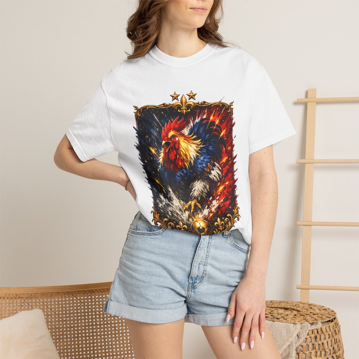 France Football Gallic Rooster Kinetic Shield – Golden Glory | Premium Graphic Tee
