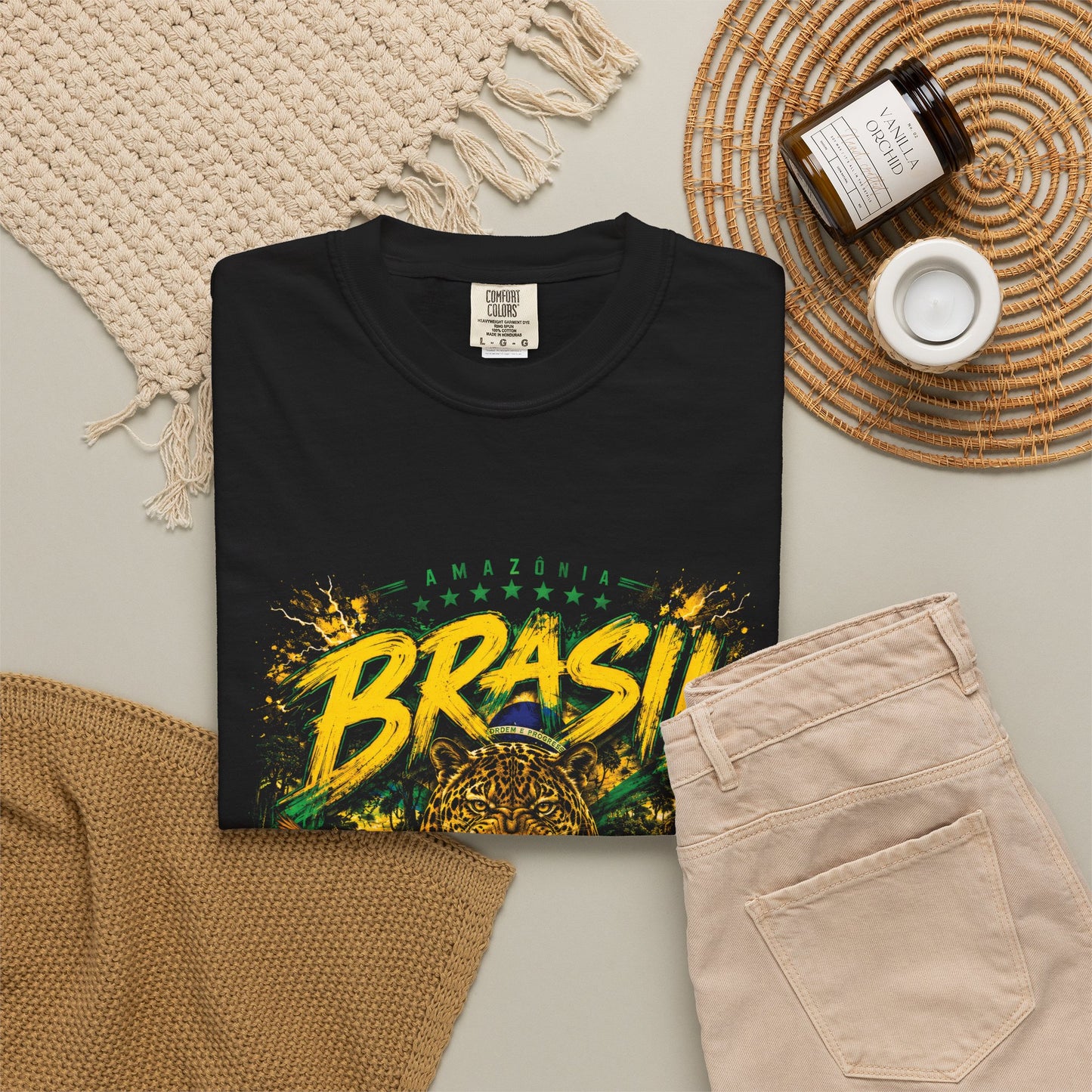 Brazil Amazon Thunder 2026 World Cup T-Shirt PNG | Selecao Jaguar Football Graphic Tee | Copa Do Mundo Soccer Fan Gift