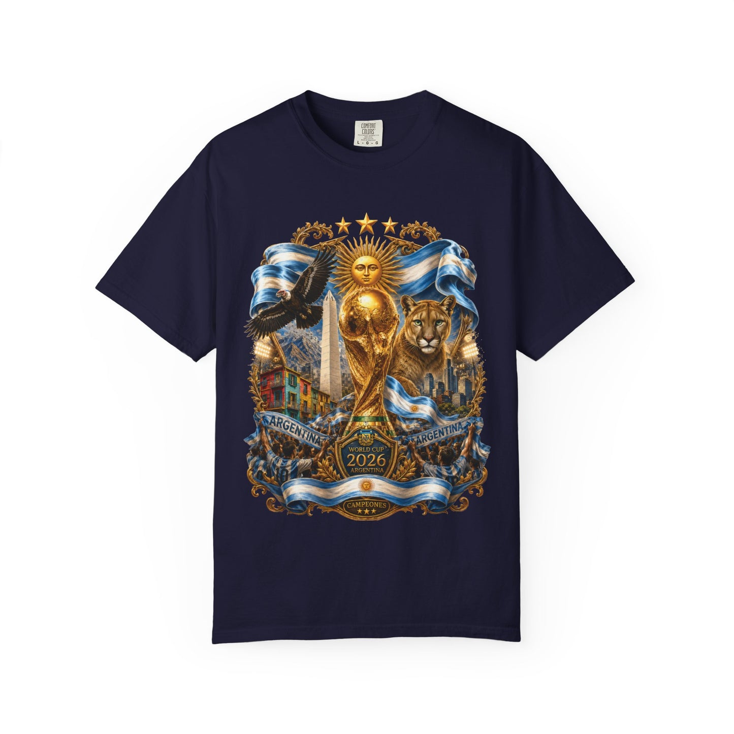 Argentina Football World Cup 2026 'Republica de Campeones' Epic Collage | Premium Summer Tee